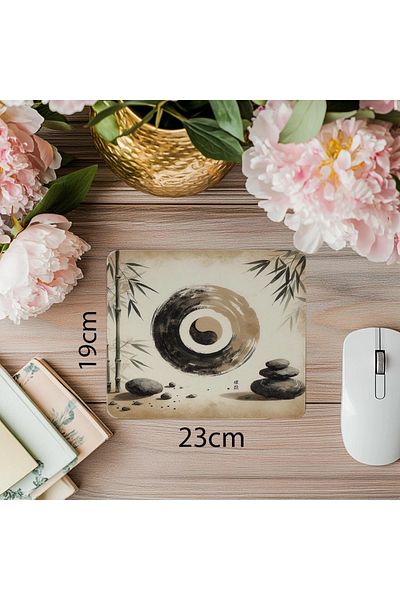 Luluyen 3D подложка за мишка с японска калиграфия - 19x23 см 2 мм правоъгълна подложка за мишка с вносно покритие и печат