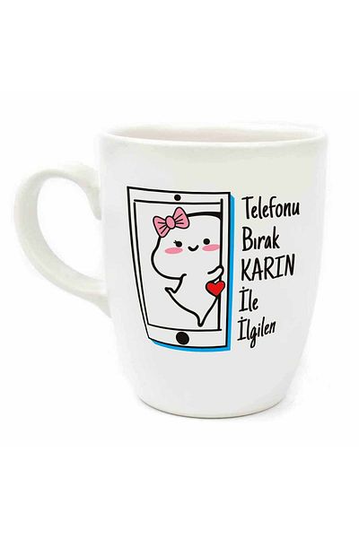 PALTO TASARIM Care about the Phone Drop Abdomen! Cream Oval Mug - Gift Mug Cup Mug