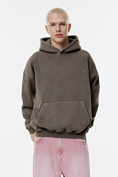 Pull & Bear STWD Yıkanmış Kapüşonlu Sweatshirt