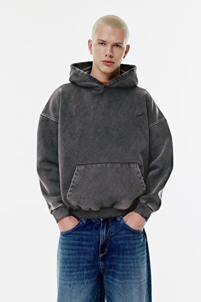 Pull & Bear Yıkanmış kapüşonlu sweatshirt STWD