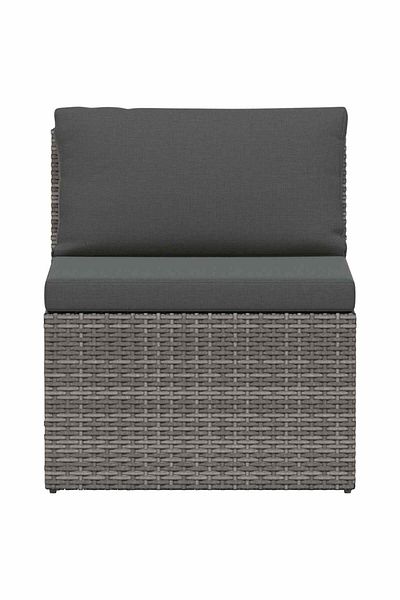 vidaxl 4 Piece Garden Lounge Set with Cushions Poly Rattan Grey