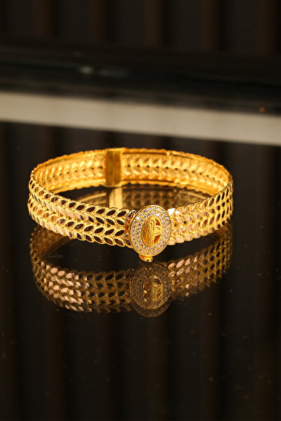 Çgk Çiğdem Gürel Kuyumculuk Başak Model Rize Tuğralı Altın Kelepçe Bilezik