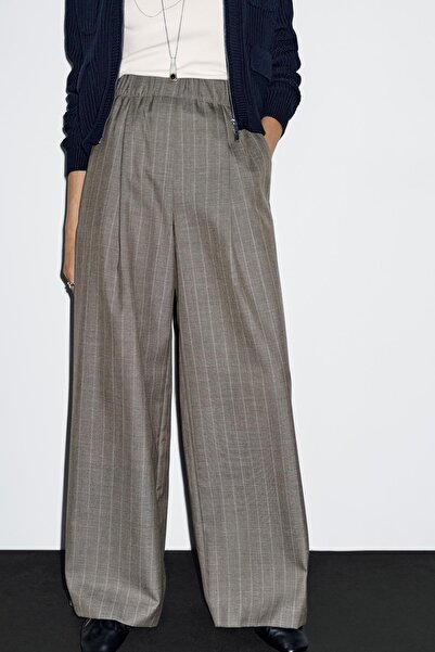 Massimo Dutti %100 yün ince çizgili pantolon