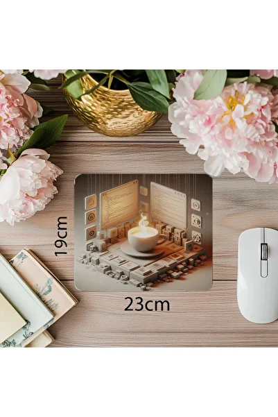 Luluyen Подложка за мишка Glowing Editor & Central Cup - 19x23 см, 2 мм, правоъгълна, с вносна щампа