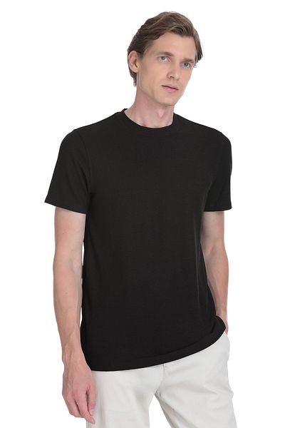 Hatemoğlu Black Regular Fit Crew Neck T-Shirt