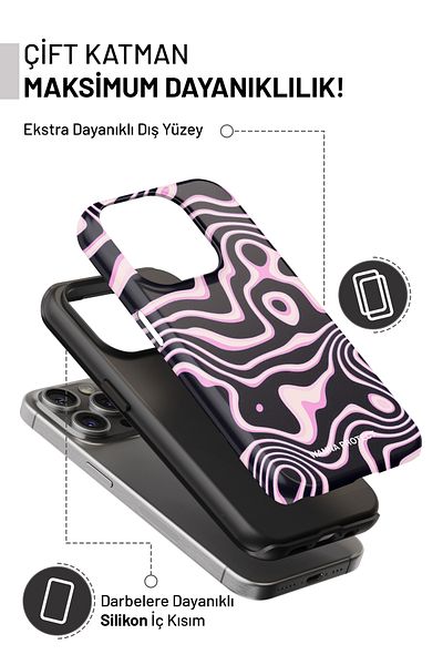 WANNA PROTECT حافظة هاتف iPhone 16 Pro Max ذات طبقة مزدوجة ممتصة للصدمات، حافظة هاتف ممتازة لامعة