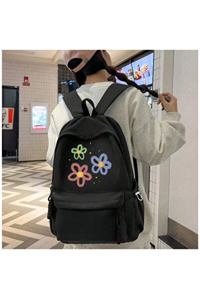 Toum Rucsac de școală unisex imprimat cu flori