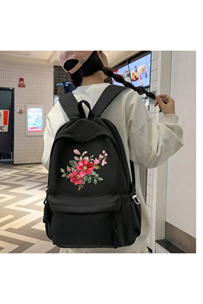 Toum Унисекс ученическа раница с щампа на цветя