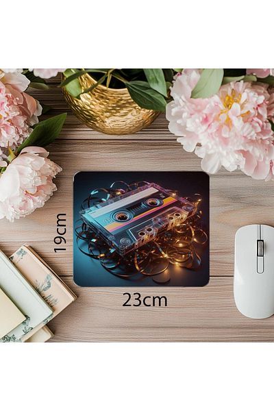 Luluyen Glowing Tape & Ribbon Design Mouse Pad - 19X23 cm 2 mm Rectangle Imported Printed Mouse Pad