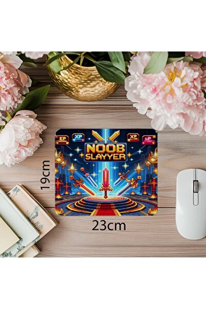 Luluyen Цветна подложка за мишка Noob Slayer – Енергичен дизайн - 19x23 см 2 мм правоъгълна подложка за мишка с внос и печат