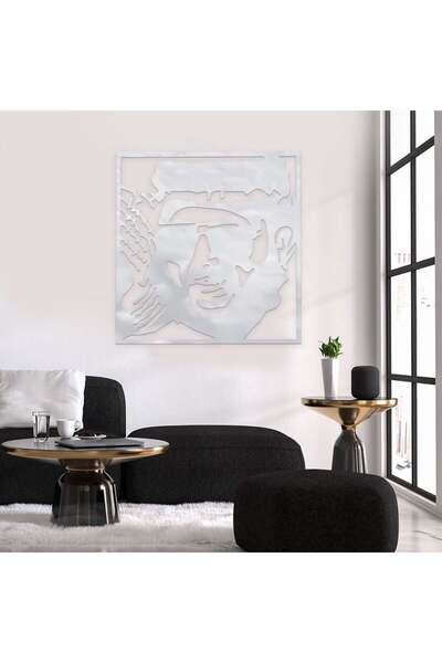 Marktna لوحة اكريلك فضي بنقشة تركي آل الشيخ