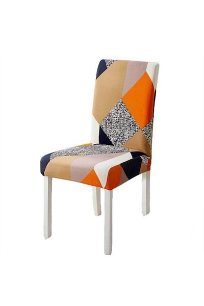 JOJO HOME Set of 6 Universal Chair Covers, Cotton and Elastane, Multicolor, 55 x 45 cm