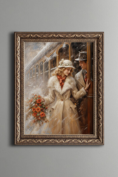 epiqart Dragoste pe tren - Cadru cu model vintage