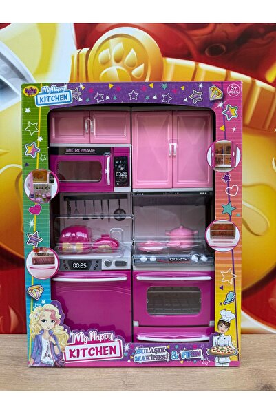scntoys Oyuncak Aksesuarlı Fırın ve Bulaşık Makinesi 2'li Oyun Seti My Happy Kitchen Mutfak Setleri Evcilik