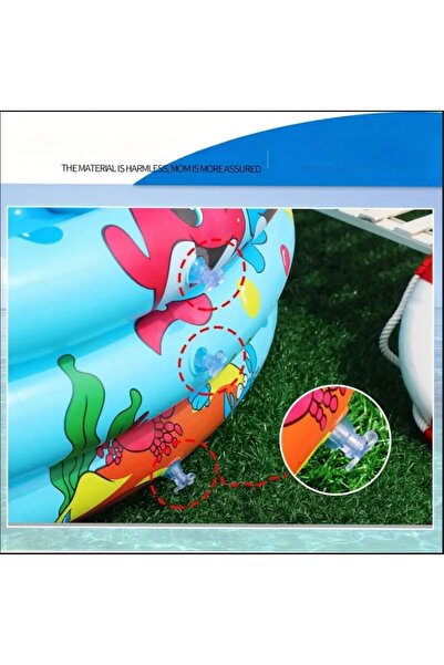 sgeteknoloji 80 X 22 CM TABANLI 3 BOĞUMLU ŞİŞME HAVUZ BEBEK HAVUZU