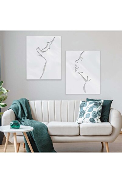 Marktna لوحة اكريلك فضي بنقشة فتاة