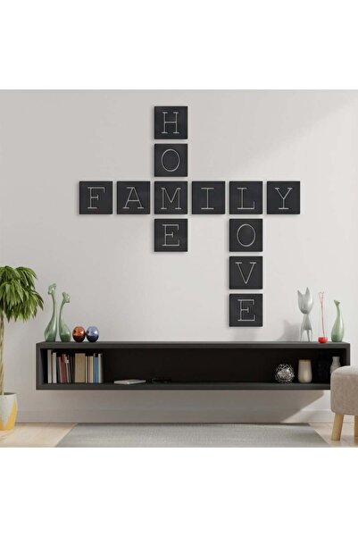 4gdran منحوتة اكريلك اسود بنقشة منزل عائلة حب