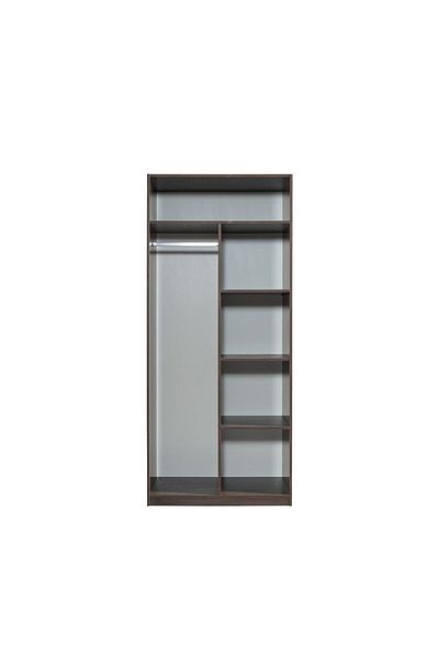 Danube Home Infinity 2 Door Wardrobe with Hanger and Shelves - Dark Walnut L100xW59xH230cm