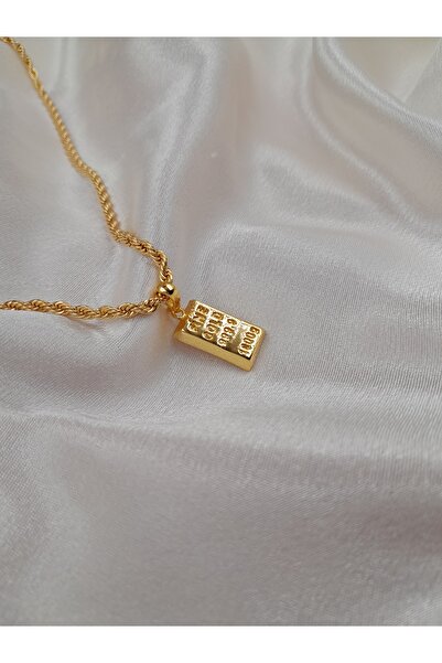 IŞILDAGOLD 22 Ayar Altın Kaplama Külçe Kolye Ucu (Zincirsiz)