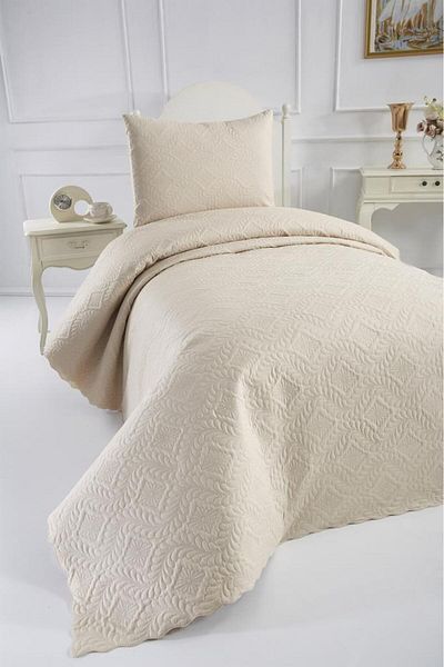 Çeyiz Diyarı Ultrasonic Quilted Elite Single Bedspread Beige