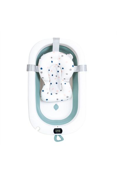Z-Tools Cădiță pliabilă pentru bebeluși, cu termostat și pernă, verde / ZTS9154