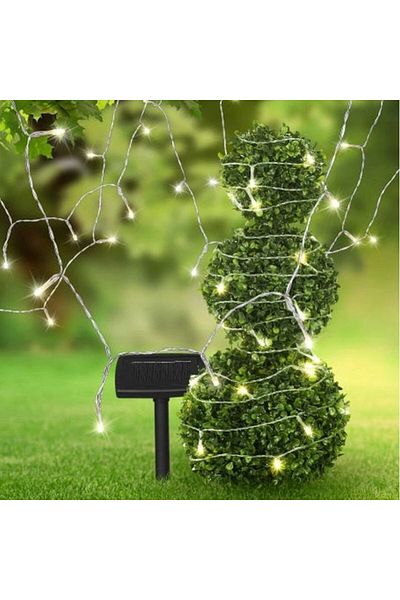 PROCART Instalație decorativă 120 LED-uri, încărcare solară, lumină albă caldă, 20 m