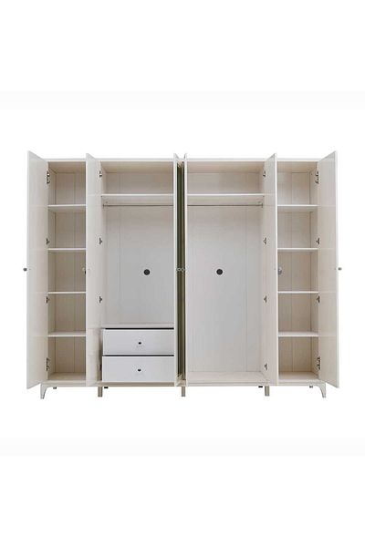 Danube Home Portnoy 6 Door Wardrobe - Ivory L271.9xW59xH229cm