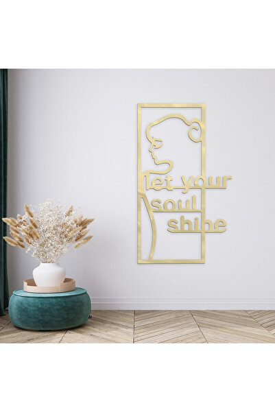 Marktna لوحة اكريلك ذهبي بنقشة دع روحك تتألق
