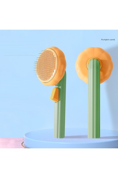 COOYA Pet Grooming Brush,Self-Cleaning Brush for Removes Tangles,Loose Hair,Long/Short Haired Cats(Orange)