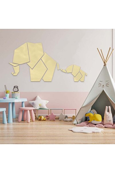 Marktna لوحة اكريلك ذهبي مودرن بنقشة فيل