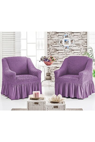 BULSAN Set 2 huse fotolii din bumbac elasticizat, culoare lila