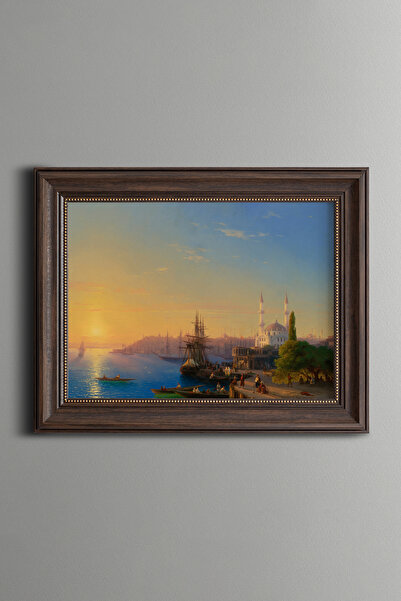 epiqart İstanbul ve Boğaz Manzarası - Vintage Desenli Çerçeve