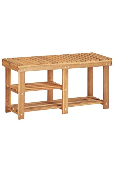 vidaxl Shoe Rack 90x32x46 cm Solid Acacia Wood