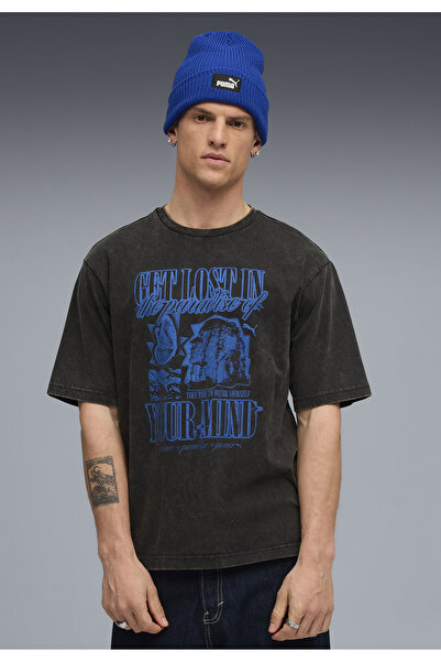 Puma Ανδρικό μπλουζάκι Graphic Paradise Mindset με φαρδιά γραμμή