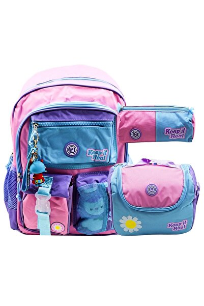 MUGGLE 3 Bölmeli Funny Okul Sırt Çanta Seti (Çanta+Beslenme Çantası+Kalemlik)