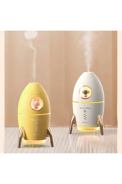 Cyber Humidifier Rocket Home Bedroom Desktop Mini Night Light Aromatherapy Spray