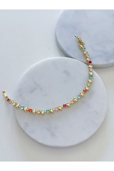 CHARMLUCKY Colored Stone Bracelet