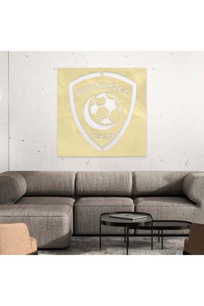 4gdran منحوتة اكريلك ذهبي بنقشة نادي الهلال السعودي