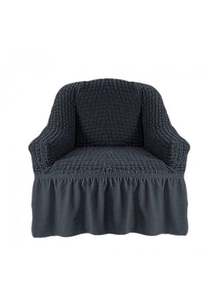 Artforhome Husă universală elastică pentru scaun cu volane, albastru fumuriu,
