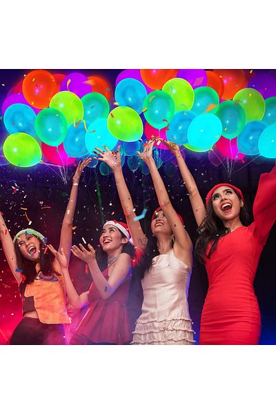 Generic 100 Pcs UV Neon Balloons Glow in the Dark Party Balloons for Birthdays, Weddings, and Blacklight Par