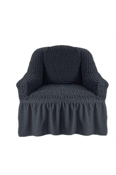 Artforhome Husă universală elastică pentru scaun cu volane, albastru fumuriu,