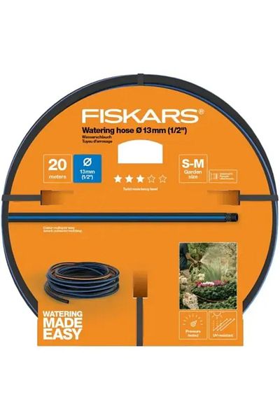FiSKARS Garden Hose 1027102, 20m Length, 13mm (1/2") Diameter, UV Protection