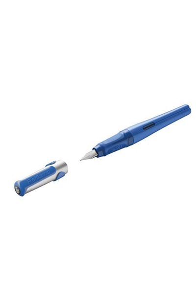 Pelikan Stilou Pelikano, peniță L, mâner ergonomic, pentru stângaci, include 1 cartuș, albastru, rășină
