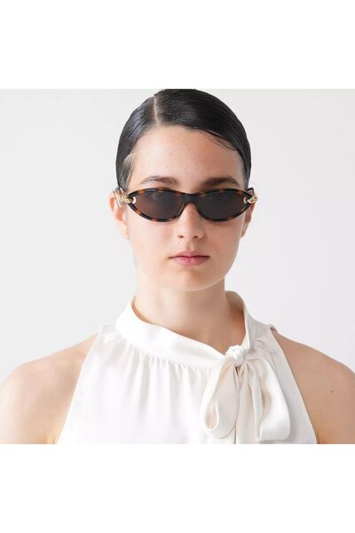Bottega Veneta Cat Eye Women's Sunglasses Bv1390S 002 56-14, Acetate, Brown Frame