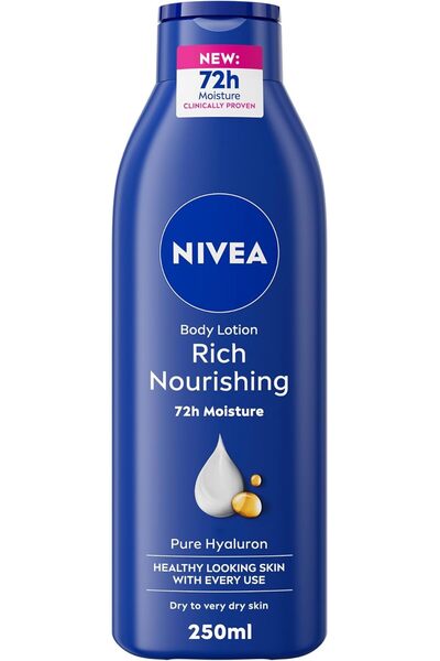 NIVEA Body Lotion for Dry to Very Dry Skin, Rich Nourishing with 100% Pure Hy...