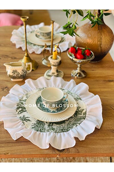 HOME OF BLOSSOM 2Li Toile De Jouy Fransız köylüler Fırfırlı Amerikan servis