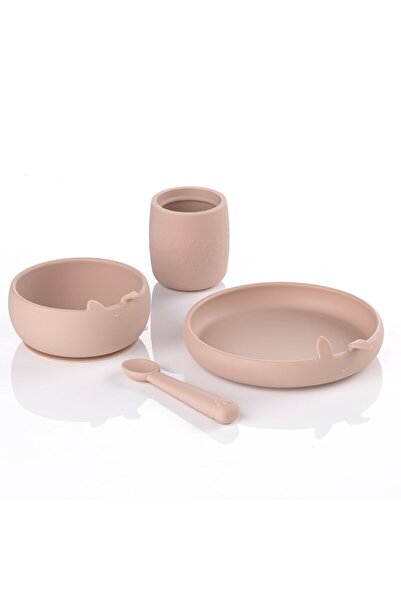 Jane Set complet de masa, Jane, Din silicon, Cu 4 piese, Farfurie, Bol, Lingu...