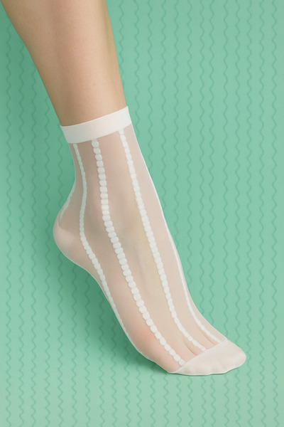 BONY SOCKS Ženske čarape sa uzorkom, bele