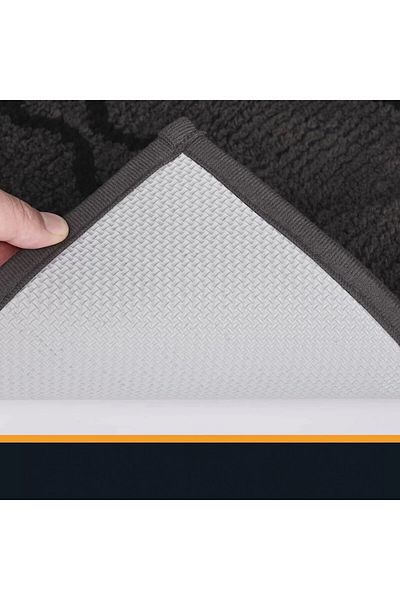 PURRUGS entrance mat, polyester, dark grey/black, 60 x 90 cm