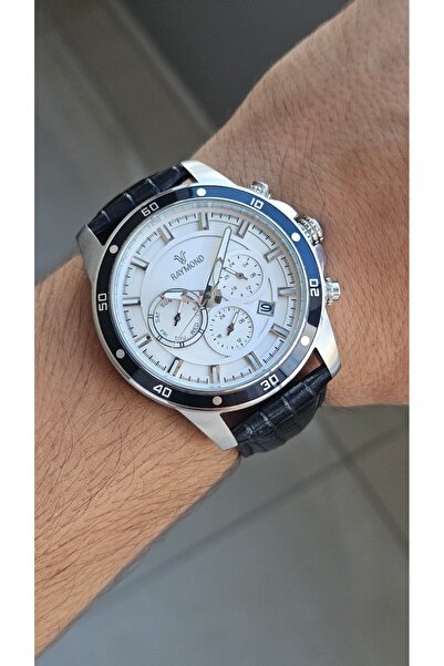 Raymond Rym-1150 Quartz Men's Watch - Steel Case - Leather Cord - 2 Years Warranty